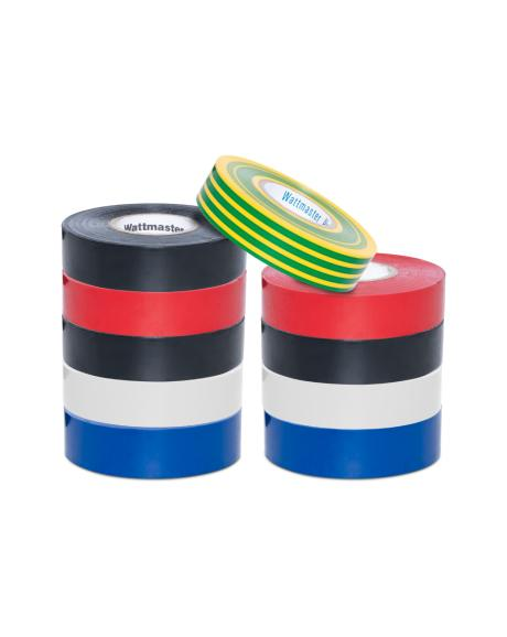 10 Rolls - PVC Electrical Insulation Tape Rainbow Pack