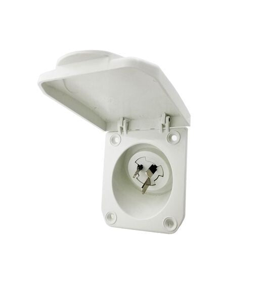 15A Power Inlet IP44 | White | Tesla (5 Year Warranty, SAA Approved)