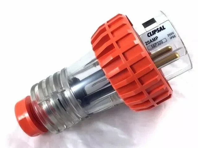 Clipsal 56P320 56P320EO 20A 20-amp 3 Pin plug Straight Round Single Phase