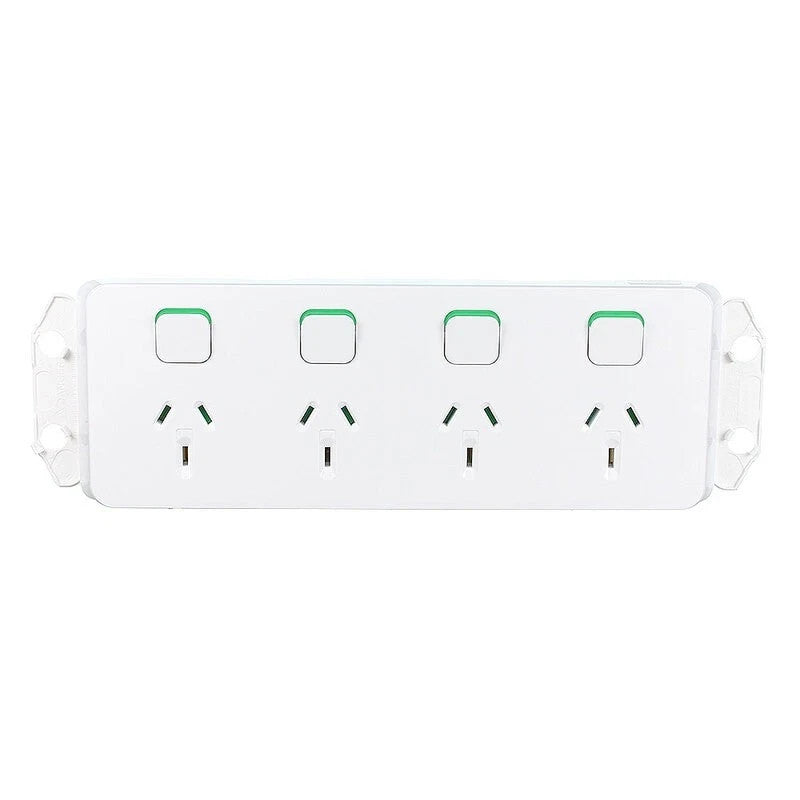 Clipsal by Schneider Electric Clipsal Iconic 3015-4VW - Quad Power Point 10amp