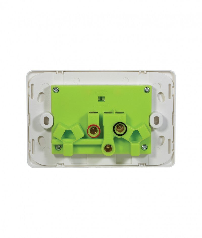 Trader Flat Cat FLPP2G - Slimline 10 amp Double Power Point - White