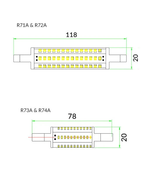 CLA GLOBE LED R7 78mm 4W 5000K 380 Lm CLA R74A