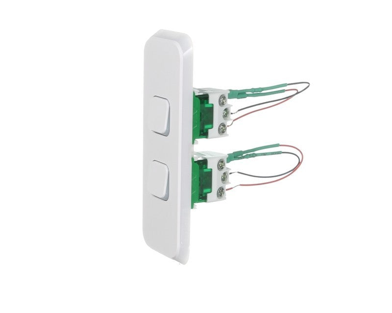 Clipsal Iconic 2 Gang Architrave Switch LED 3042AL-VW
