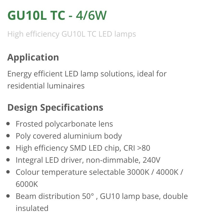 SAL GU10L TC 6W 240V TRICOLOR SELECT LED LAMP QTY5