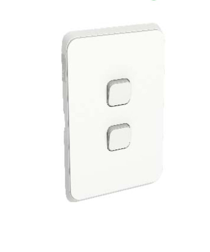 x10 Clipsal Iconic 2 Gang Switch Grid and Skin | 3042VHVW