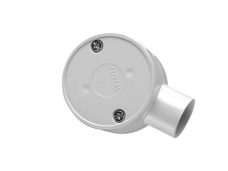 Clipsal 240/25/1 PVC Round Junction Box 1 Way Entry 25mm Grey