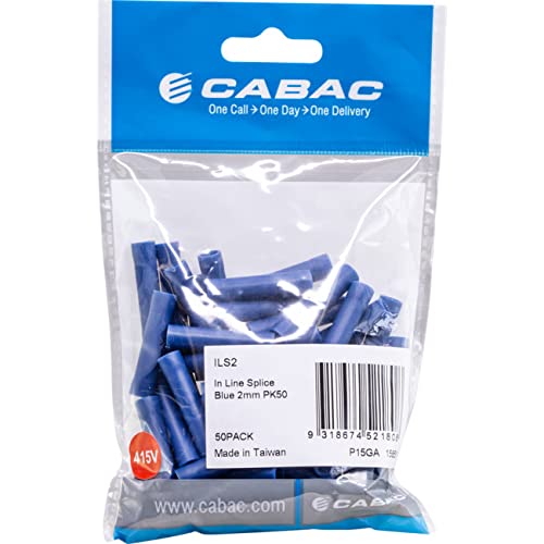 Cabac ILS2 Insulated Inline Splice Connector Blue 1-2.5mm - 50 Pack