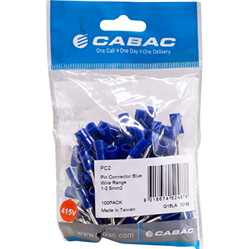Cabac PC2 Insulated Pin Connector Blue 1-2.5mm - 100 Pack