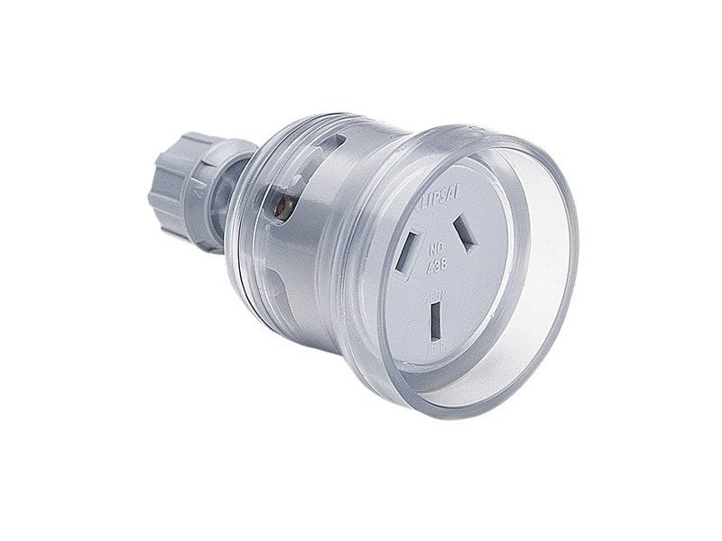 Clipsal 438-TR Flexible Cord Extension Socket 10A 250V Transparent
