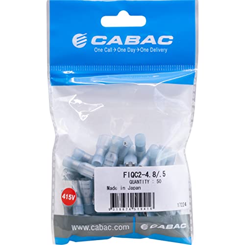 Cabac FIQC2-4.8 Female Insulated Quick Connect Terminal Blue 4.8mm 1-2.5mm - 50 Pack