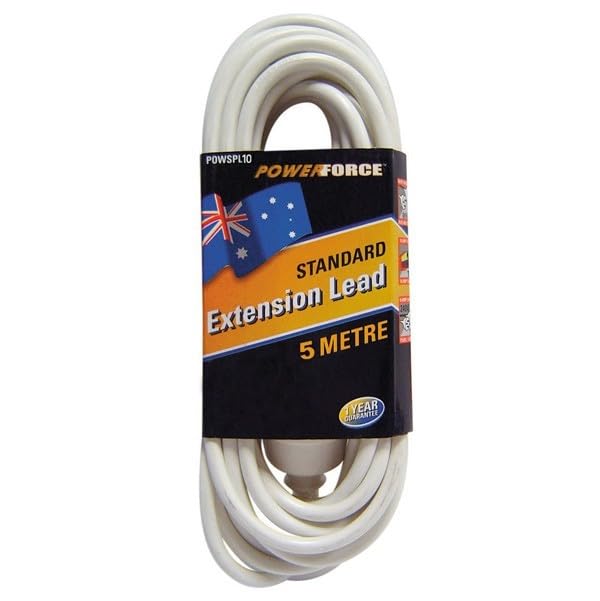 Powerforce 10A Standard Duty Extension Lead, 5 Meter Length, White