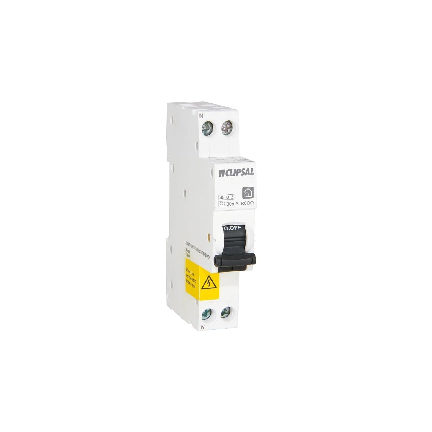 Clipsal 16A Resi MAX RCBO 1PN C 1PN 30MA A Slim Earth Leakage Circuit Breaker, Black/White