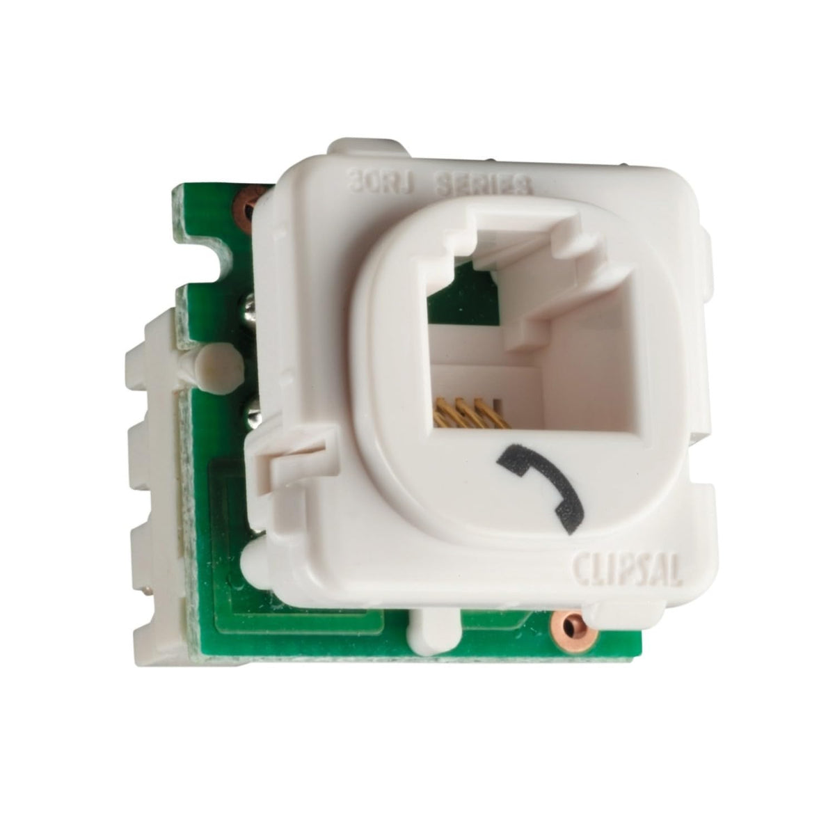 Clipsal 30RJ64SMT-WE 30 Series Telephone Socket Mechanism 6 Way 4 Contact White