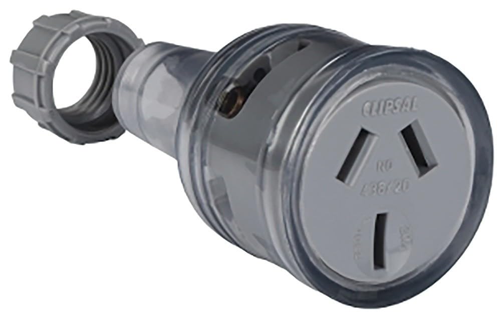 Clipsal 438/20-TR Flexible Cord Extension Socket 20A 250V Transparent