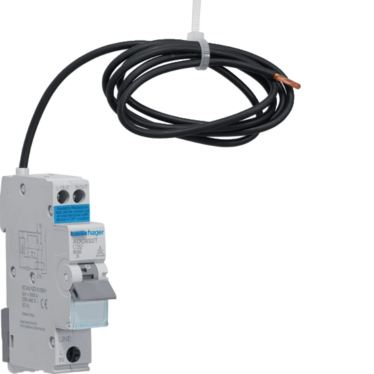 Hager ADC932T - 32 Amp 6 kA Single Pole RCBO (Copy)