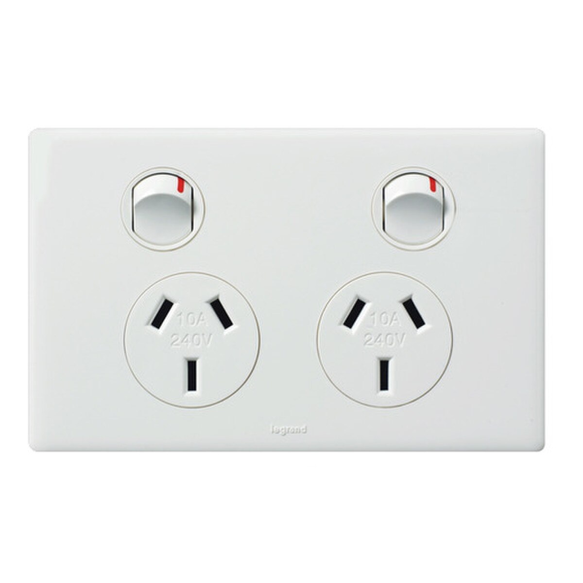 Legrand ED777WE Excel Life Dedicated Plate Double Power Point 10A White