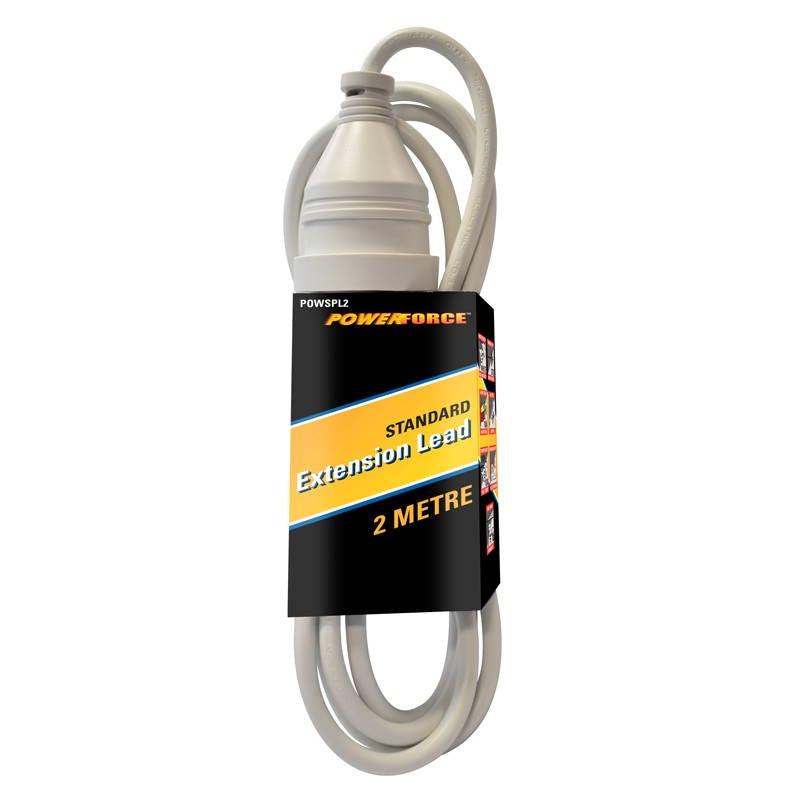 Powerforce POWSPL2 white 10A extension lead 2m