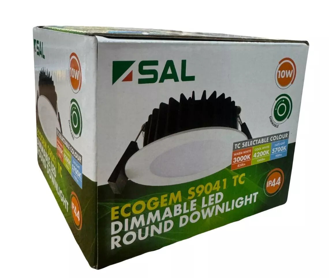 SAL Ecogem S9041TC WH - 10W Downlight Kit 92mm Cut Out TriColour Dimmable LED