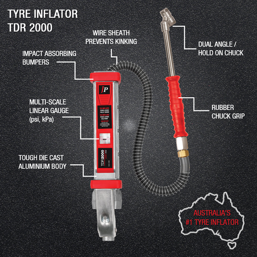 Jamec Pem TDR2000 Tyre Inflator 10.2000 - Heavy Duty Linear Air Pressure Gauge