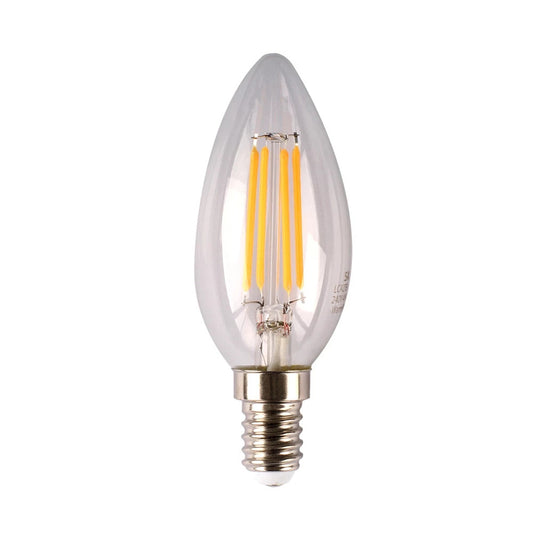 SAL LCA27E14D/C Candle Clear LED Bulb 4W Dimmable - E14 - Warm White 2700K 450Lm