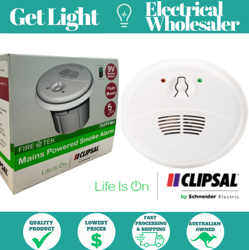 Clipsal by Schneider Electric  CLIPSAL 755PFM4 | Flush Mount 240V Smoke Detector