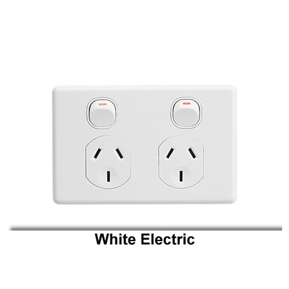 10 x Clipsal Classic Genuine Double Power point GPO White BOX OF C2025-WE