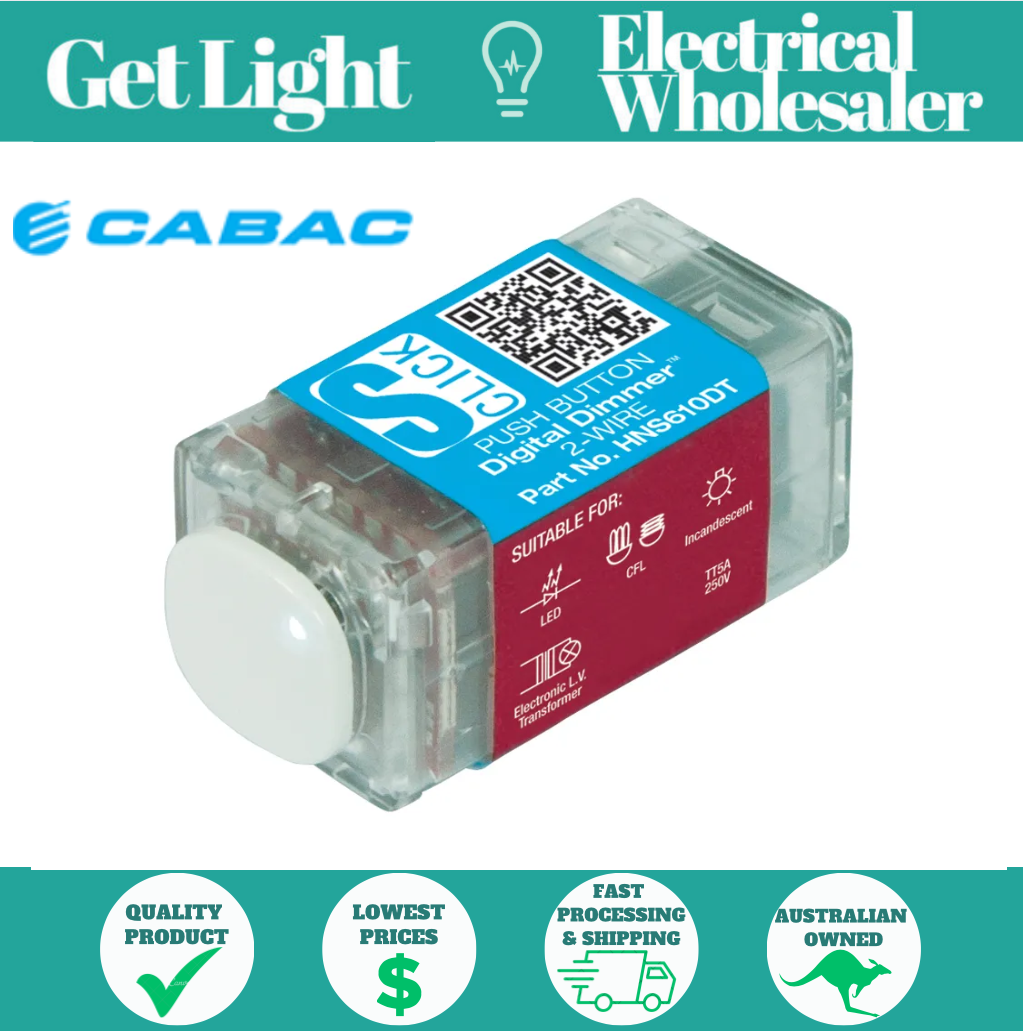 CABAC Digital 2 wire Push Button Digital Dimmer White  - HNS610DT