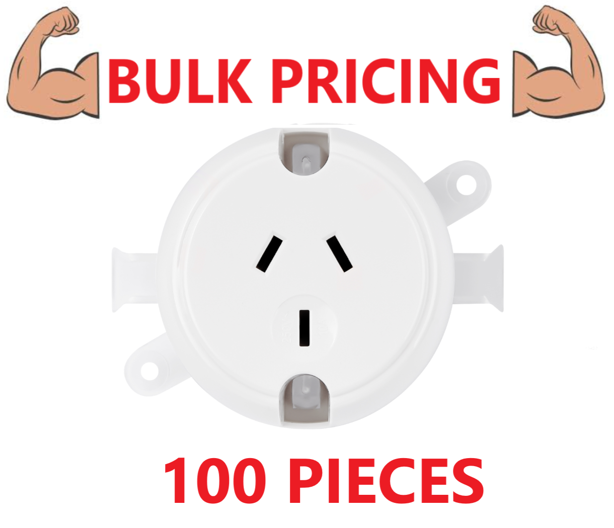 100x BULK Surface Sockets Plug Base Electrical Outlet Fan Base for LED Downlight