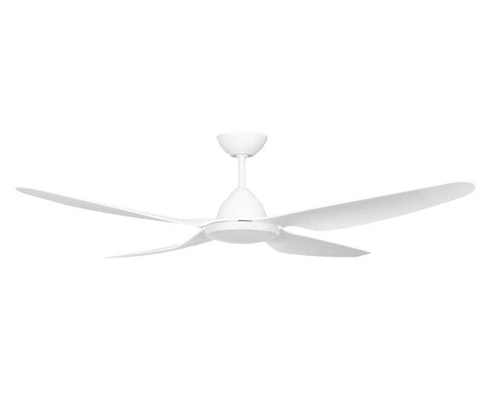 Deka Rondo II DC White 4 Blade Ceiling Fan 52"  With Light Remote & wall Control