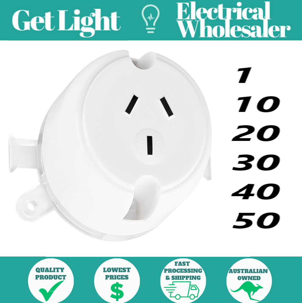 1 -50PC Surface Socket Plug Base 10A Electrical Outlet for Downlight Fan Sockets