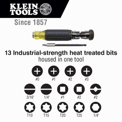 Klein Tools 32303 Multi-Bit Screwdriver/Nut Driver, Impact Rated 14-In-1