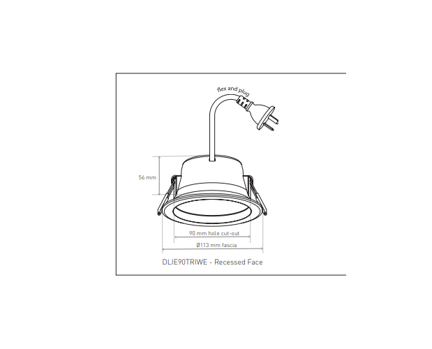 24 PACK - HPM DOWNLIGHT - LDLE90TRIWE Tri-Colour - LED - 90mm Cut Out Flex&Plug