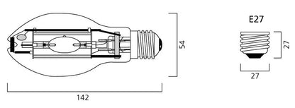 SYLVANIA  HSI-Metalarc Protected Ovoid 150W MP150/CL/U-E27-4000K 208320