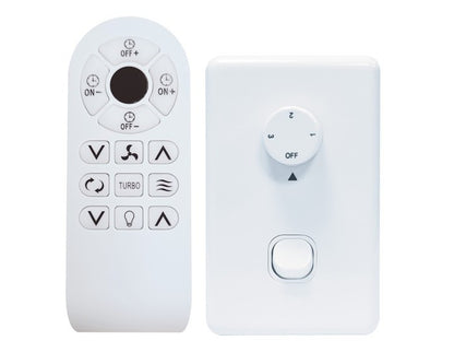 Deka Rondo II DC White 4 Blade Ceiling Fan 52"  With Light Remote & wall Control