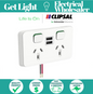 Clipsal Iconic 3025USB2-VW | Double Power Point WHITE - CLI3025USB2VW