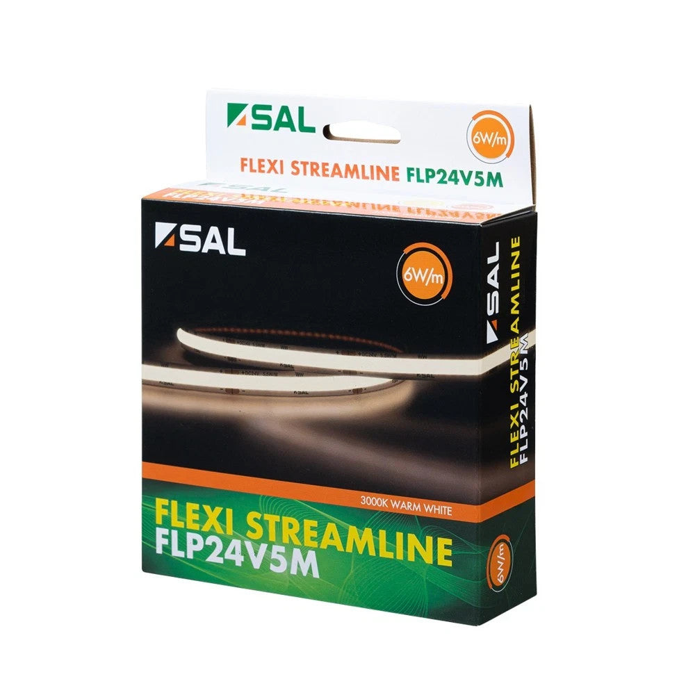 SAL Flexi Streamline 5 Metre LED Strip Kit 3000K Warm White | FLBP24V5M/WW