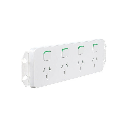 Clipsal by Schneider Electric  Clipsal Iconic 3015-4VW - Quad Power Point 10amp
