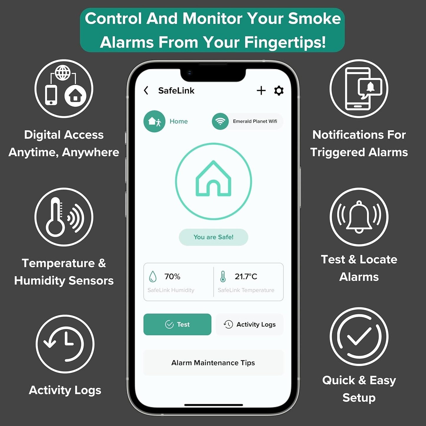 Emerald Planet SAFELINK Smoke Alarm Wi-Fi Gateway - EEMS-SAFEL-RFWIFI
