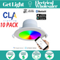 10 PACK - CLA LED SMART DOWNLIGHT 9W SMTNOVA1, WHITE DIMMABLE TRI-CCT & RGB