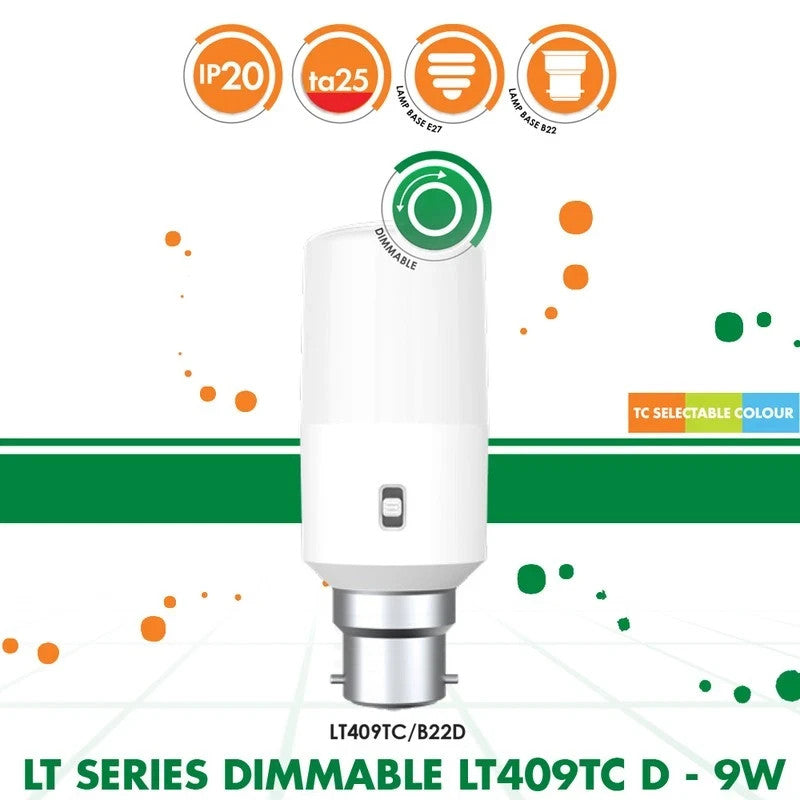 SAL LT409TC-B22D | 9W Dimmable BC LED Lamp | Tri Colour 3K/4K/6K