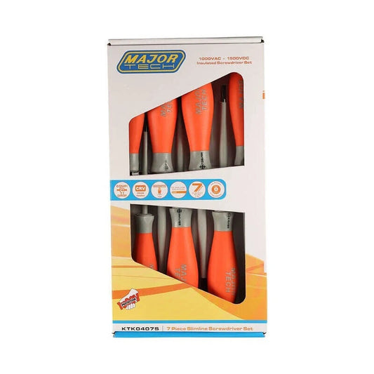 Major Tech  Major Tech KTK0407S - Insulated Slimline Screwdriver Set - 7 Set