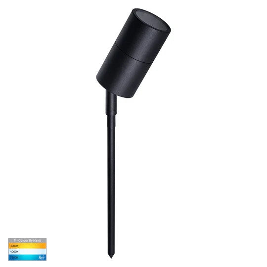 Havit Lighting HV1427T - Tivah Black TRI Colour LED Garden Spike Light  HV1427T