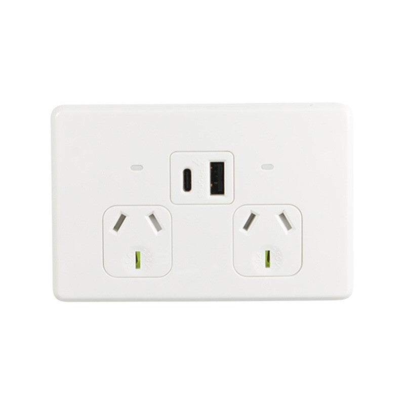 Trader Flat Cat FLPP2USBAU -  Fully Integrated Dual Format A&C USB Charger
