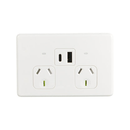 Trader Flat Cat FLPP2USBAU -  Fully Integrated Dual Format A&C USB Charger