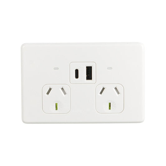Trader Flat Cat FLPP2USBAU -  Fully Integrated Dual Format A&C USB Charger