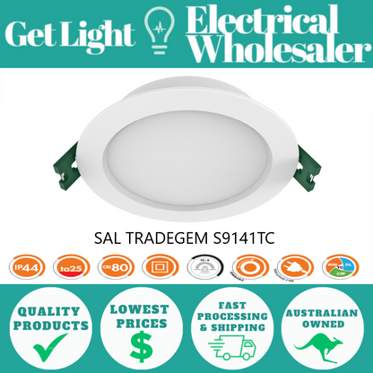 SAL  S9141TC2/WH Tradegem II 9W Dimmable LED Tri Colour Downlight Kit