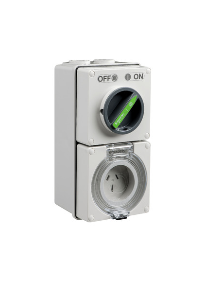 Clipsal Easy56 Flat 3 Pin 15A Switched Socket | EY56C315