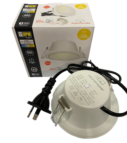 10 PACK - HPM DOWNLIGHT - LDLE90TRIWE Tri-Colour - LED - 90mm Cut Out Flex&Plug