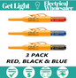 Pica Innovative Marking Tool | 3x Pica-Ink Deep Hole Marker 150 | Red Blue Black