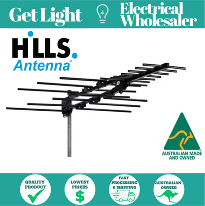HILLS 01TBUV7F-4G  Tru-Band Metro Folding 7 Element UHF/VHF Antenna 4G Black